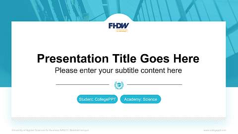 University of Applied Sciences for Business – Bielefeld campus National Scholarship Defense PPT Template