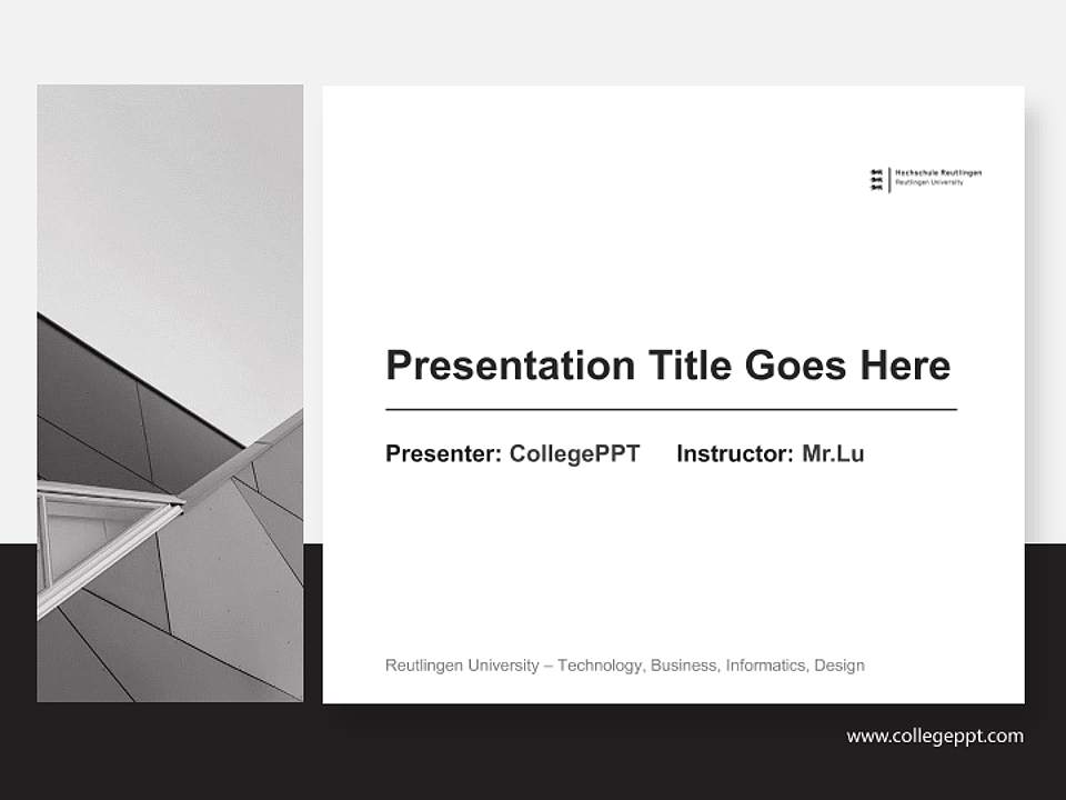 Reutlingen University – Technology, Business, Informatics, Design General PPT Template4:3 ratio PPT effect preview image6