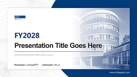 University of Duisburg-Essen – Duisburg campus Academic Presentation/Research Findings Report PPT Template