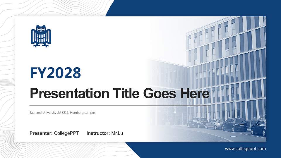 Saarland University – Homburg campus Academic Presentation/Research Findings Report PPT Template16:9 ratio PPT effect preview image