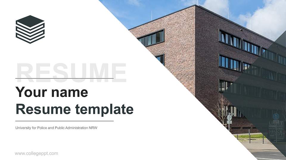 University for Police and Public Administration NRW Resume PPT Template16:9 ratio PPT effect preview image