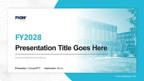 University of Applied Sciences for Business Academic Presentation/Research Findings Report PPT Template