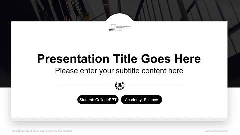 State University of Music and Performing Arts Stuttgart National Scholarship Defense PPT Template