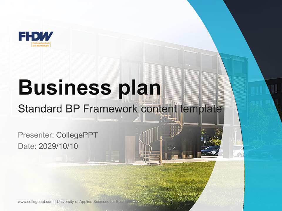 University of Applied Sciences for Business Competition/Entrepreneurship Contest PPT Template4:3 ratio PPT effect preview image9