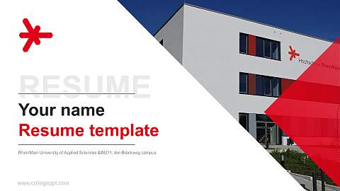 RheinMain University of Applied Sciences – Am Brückweg campus Resume PPT Template