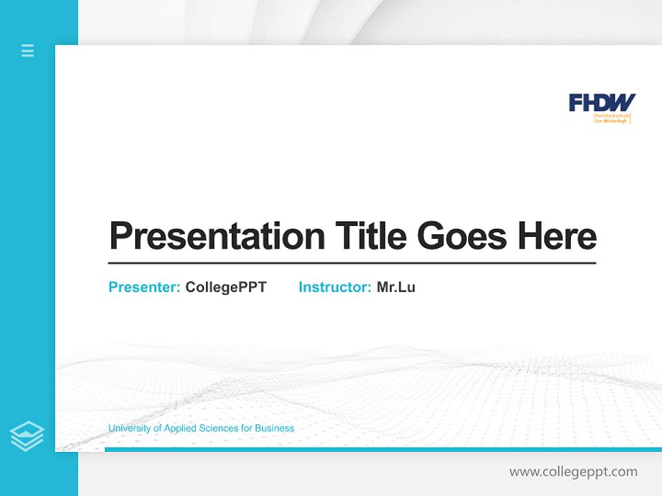 University of Applied Sciences for Business Thesis Proposal/Graduation Defense PPT Template4:3 ratio PPT effect preview image5