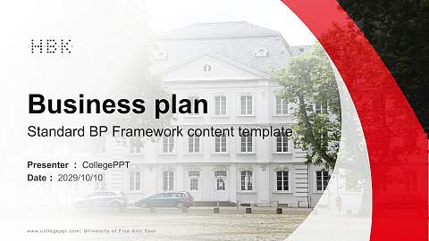 University of Fine Arts Saar Competition/Entrepreneurship Contest PPT Template