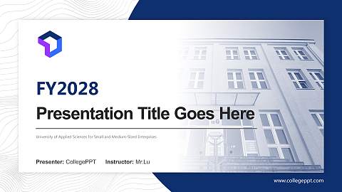 University of Applied Sciences for Small and Medium-Sized Enterprises Academic Presentation/Research Findings Report PPT Template