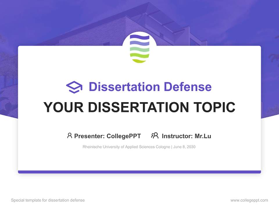 Rheinische University of Applied Sciences Cologne Graduation Thesis Defense PPT Template4:3 ratio PPT effect preview image7