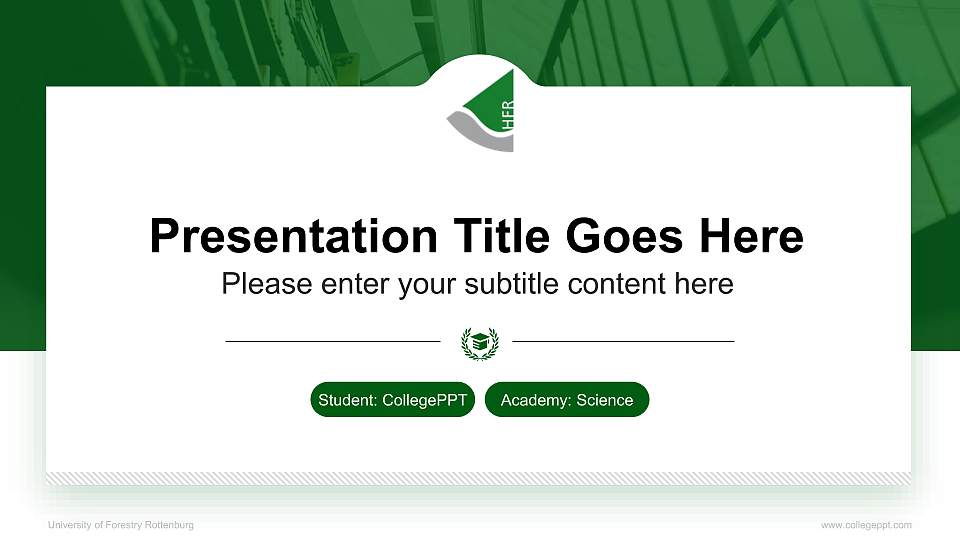 University of Forestry Rottenburg National Scholarship Defense PPT Template16:9 ratio PPT effect preview image