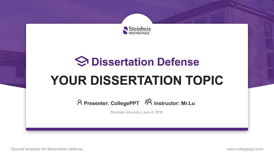 Steinbeis University Graduation Thesis Defense PPT Template16:9 ratio PPT effect preview image