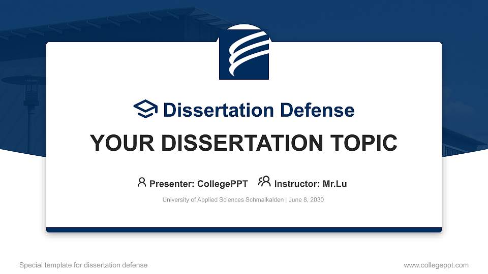 University of Applied Sciences Schmalkalden Graduation Thesis Defense PPT Template16:9 ratio PPT effect preview image