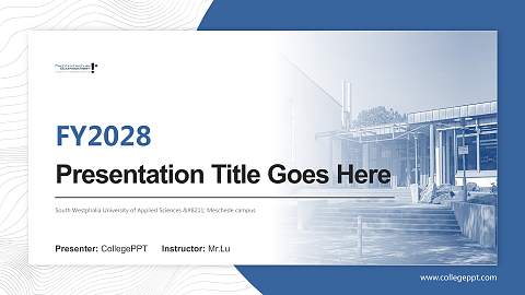 South Westphalia University of Applied Sciences – Meschede campus Academic Presentation/Research Findings Report PPT Template