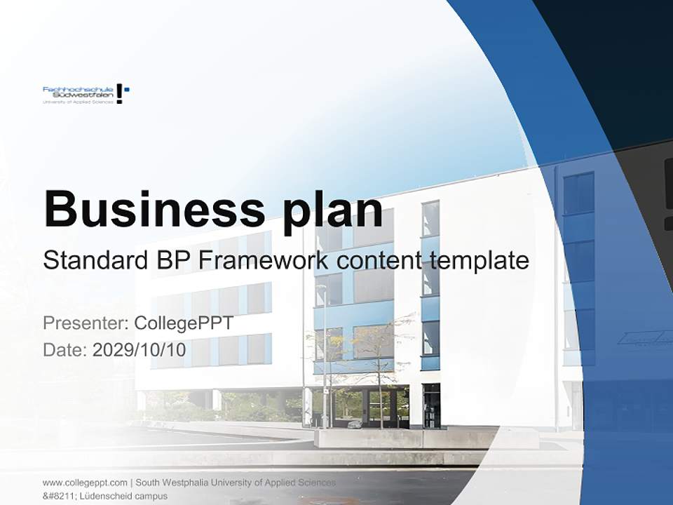 South Westphalia University of Applied Sciences – Lüdenscheid campus Competition/Entrepreneurship Contest PPT Template4:3 ratio PPT effect preview image9