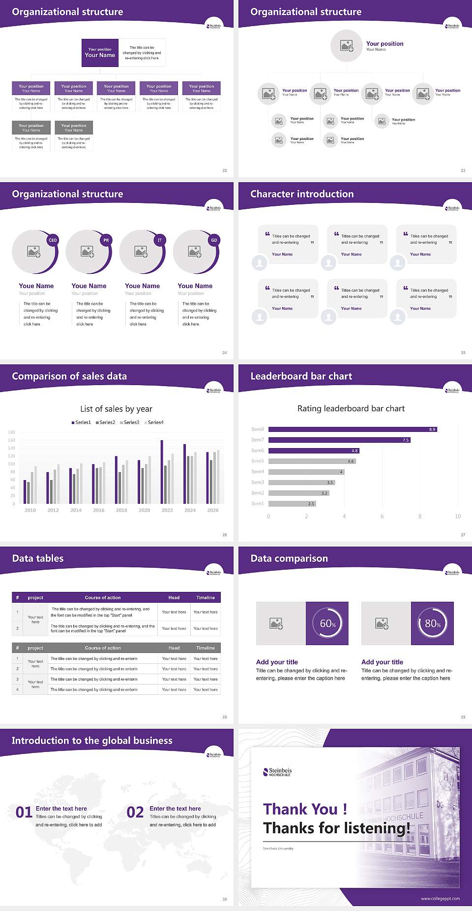 Steinbeis University Academic Presentation/Research Findings Report PPT Template4:3 ratio PPT effect preview image4