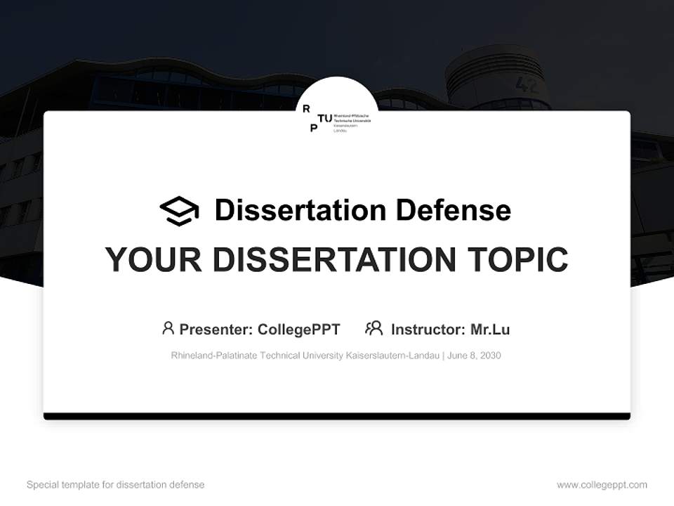 Rhineland-Palatinate Technical University Kaiserslautern-Landau Graduation Thesis Defense PPT Template4:3 ratio PPT effect preview image7