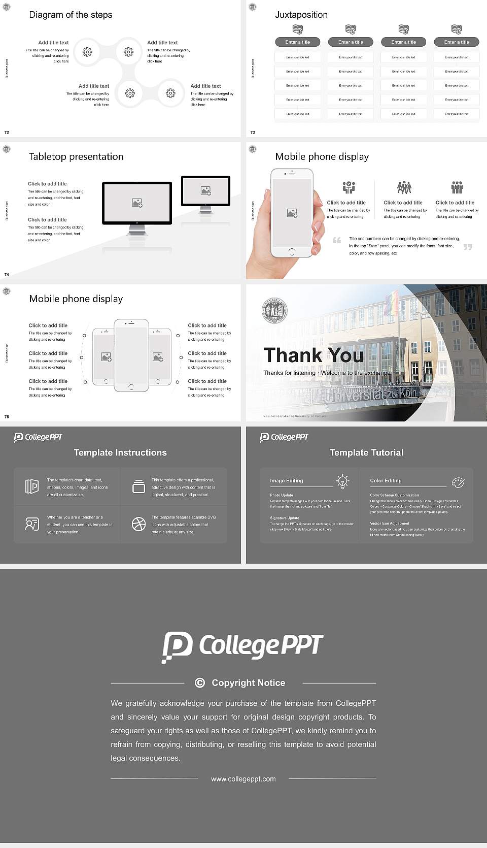 University of Cologne Competition/Entrepreneurship Contest PPT Template16:9 ratio PPT effect preview image9