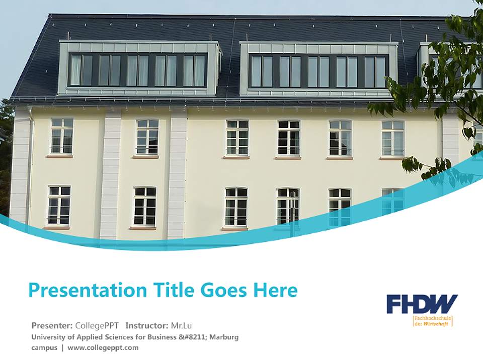 University of Applied Sciences for Business – Marburg campus Course/Courseware Creation PPT Template4:3 ratio PPT effect preview image5