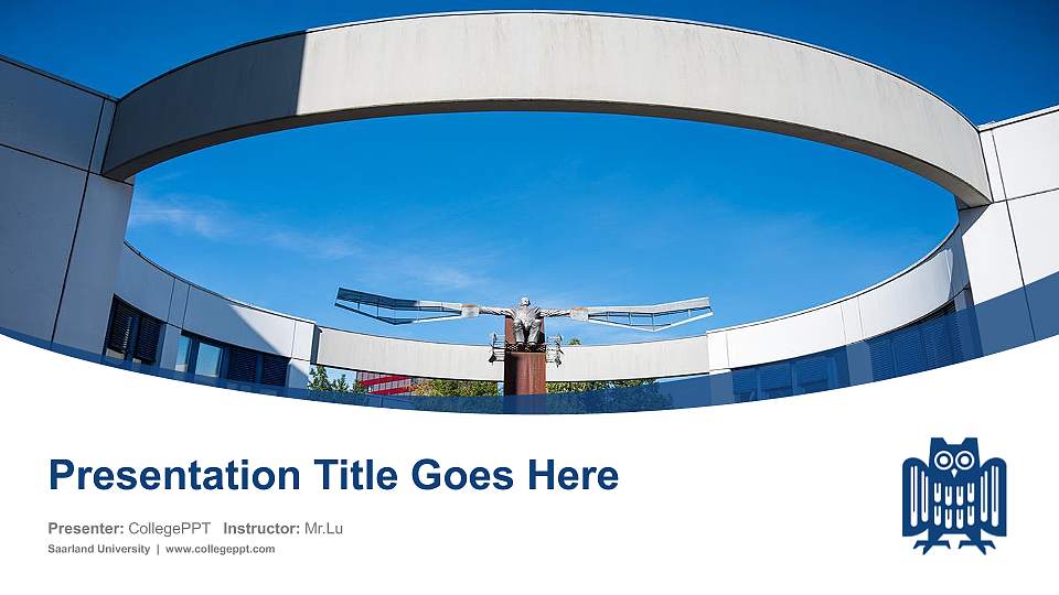Saarland University Course/Courseware Creation PPT Template16:9 ratio PPT effect preview image