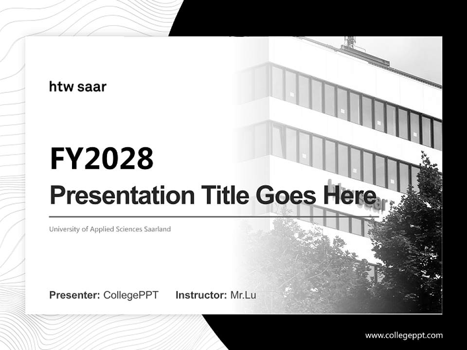 University of Applied Sciences Saarland Academic Presentation/Research Findings Report PPT Template4:3 ratio PPT effect preview image5