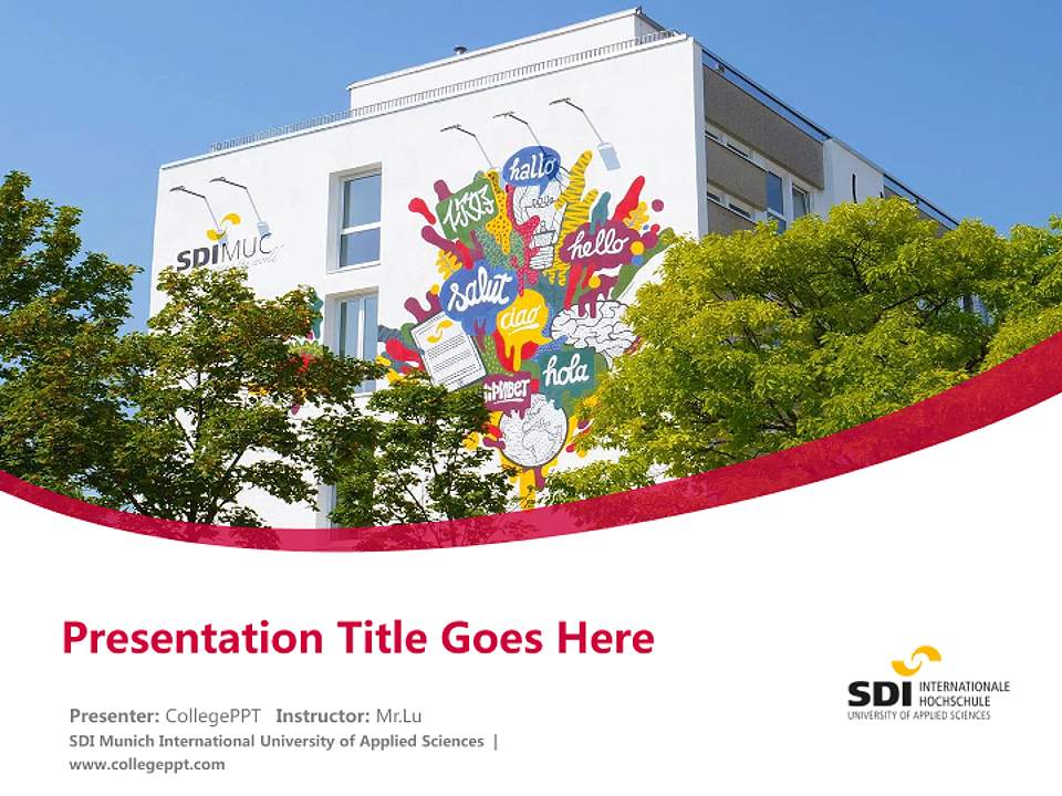 SDI Munich International University of Applied Sciences Course/Courseware Creation PPT Template4:3 ratio PPT effect preview image5