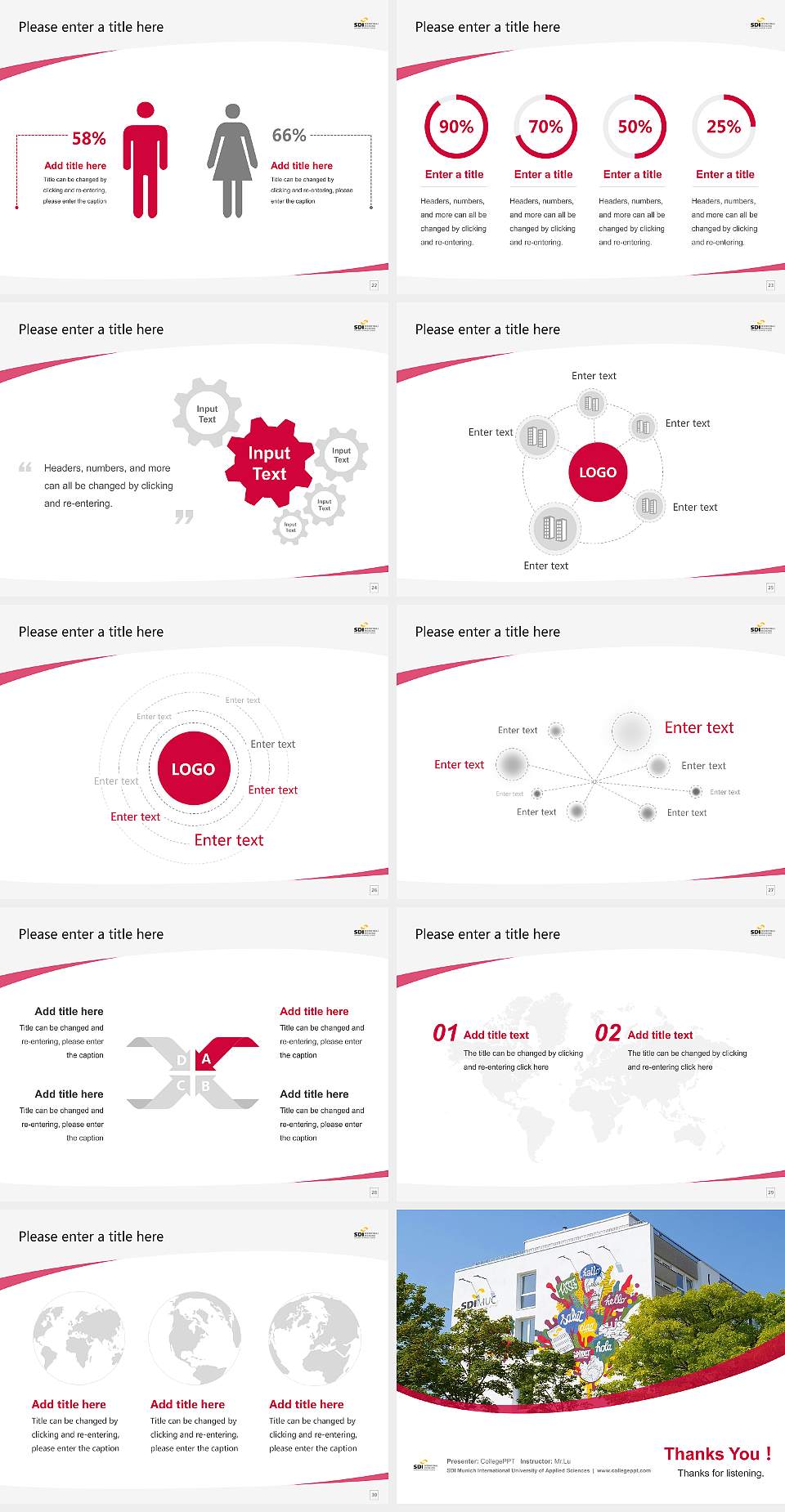 SDI Munich International University of Applied Sciences Course/Courseware Creation PPT Template4:3 ratio PPT effect preview image4