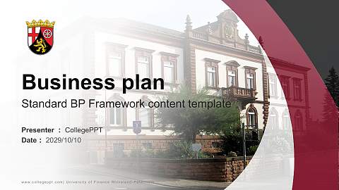 University of Finance Rhineland-Palatinate Competition/Entrepreneurship Contest PPT Template