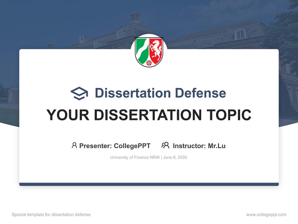 University of Finance NRW Graduation Thesis Defense PPT Template4:3 ratio PPT effect preview image7
