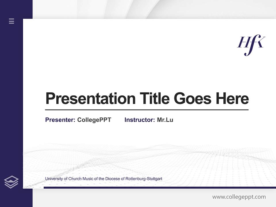 University of Church Music of the Diocese of Rottenburg-Stuttgart Thesis Proposal/Graduation Defense PPT Template4:3 ratio PPT effect preview image5