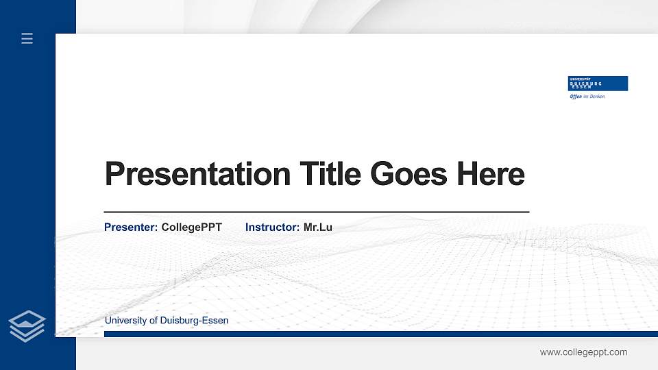 University of Duisburg-Essen Thesis Proposal/Graduation Defense PPT Template16:9 ratio PPT effect preview image