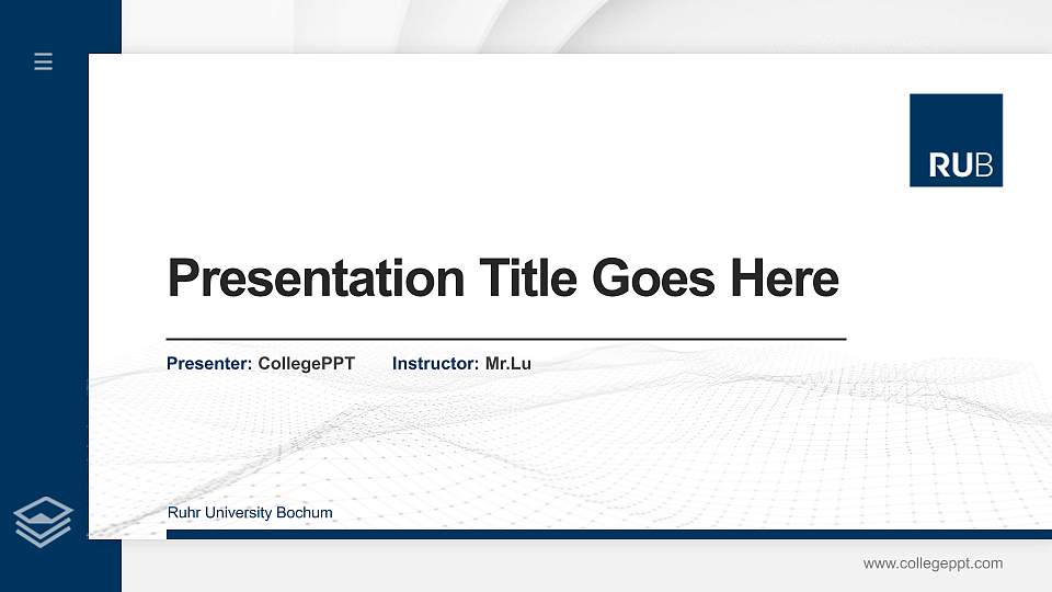 Ruhr University Bochum Thesis Proposal/Graduation Defense PPT Template16:9 ratio PPT effect preview image
