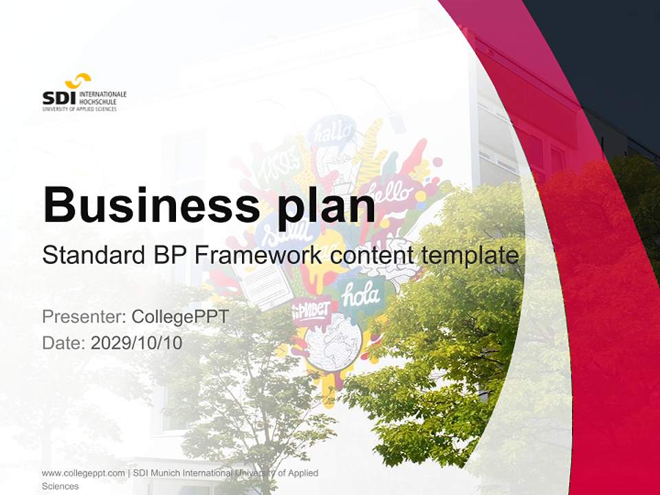 SDI Munich International University of Applied Sciences Competition/Entrepreneurship Contest PPT Template4:3 ratio PPT effect preview image9