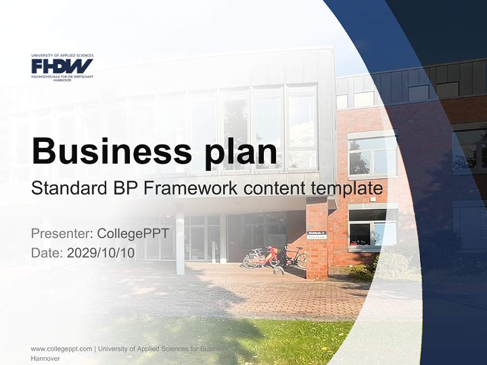 University of Applied Sciences for Business Hannover Competition/Entrepreneurship Contest PPT Template4:3 ratio PPT effect preview image9