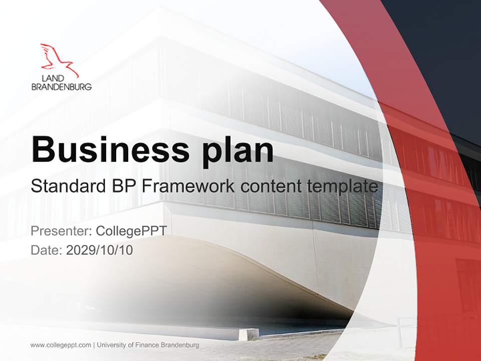 University of Finance Brandenburg Competition/Entrepreneurship Contest PPT Template4:3 ratio PPT effect preview image9