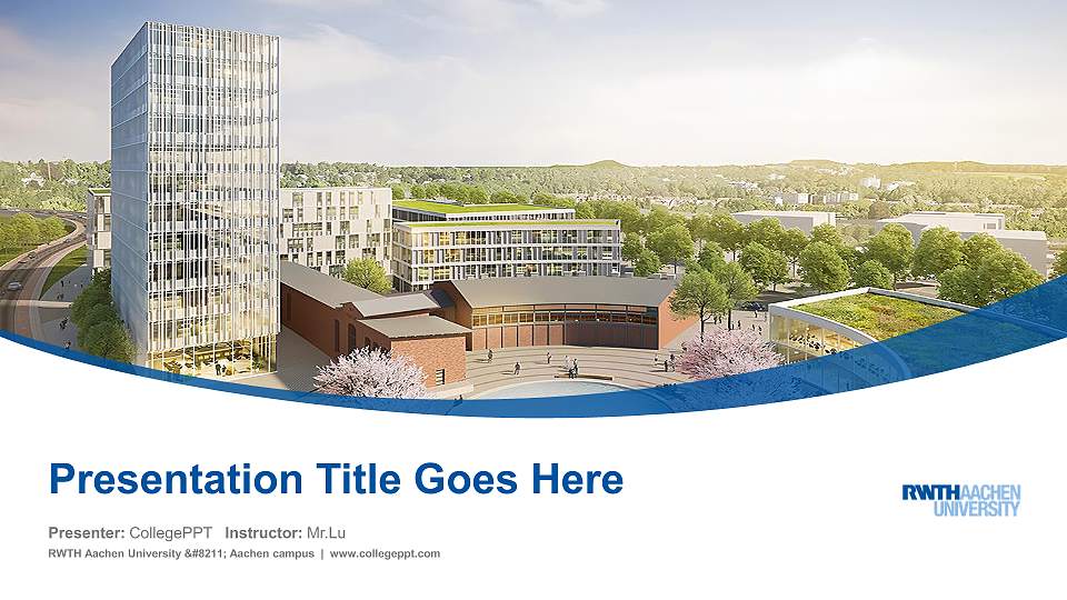 RWTH Aachen University – Aachen campus Course/Courseware Creation PPT Template16:9 ratio PPT effect preview image