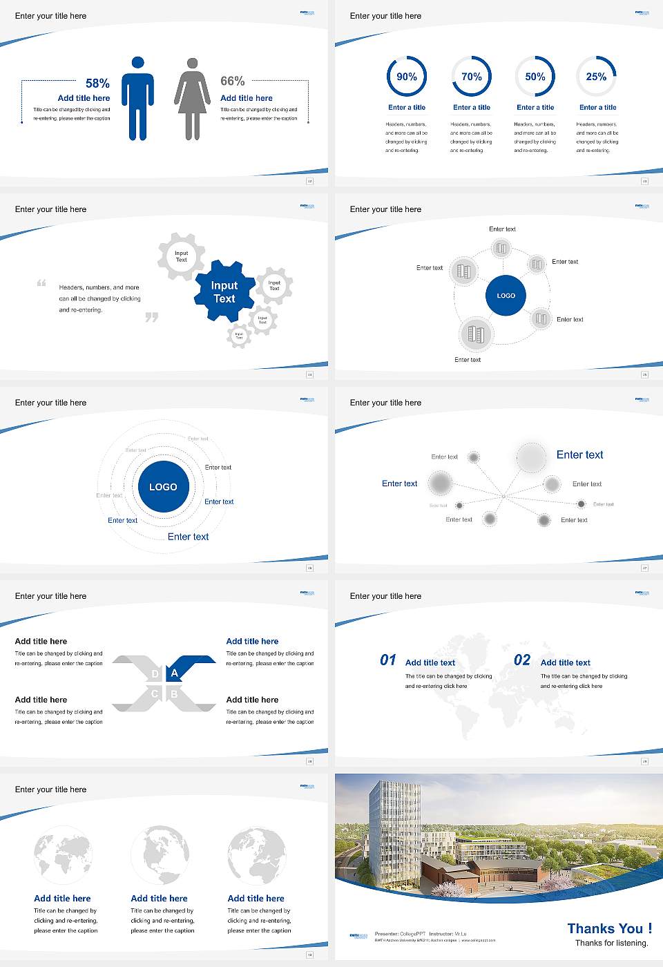 RWTH Aachen University – Aachen campus Course/Courseware Creation PPT Template16:9 ratio PPT effect preview image4
