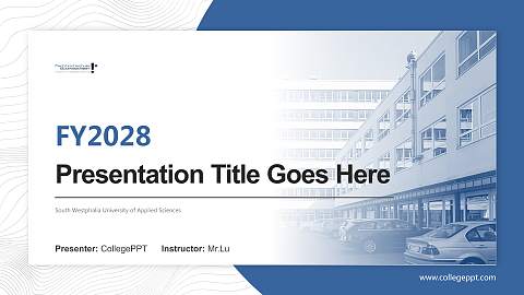 South Westphalia University of Applied Sciences Academic Presentation/Research Findings Report PPT Template