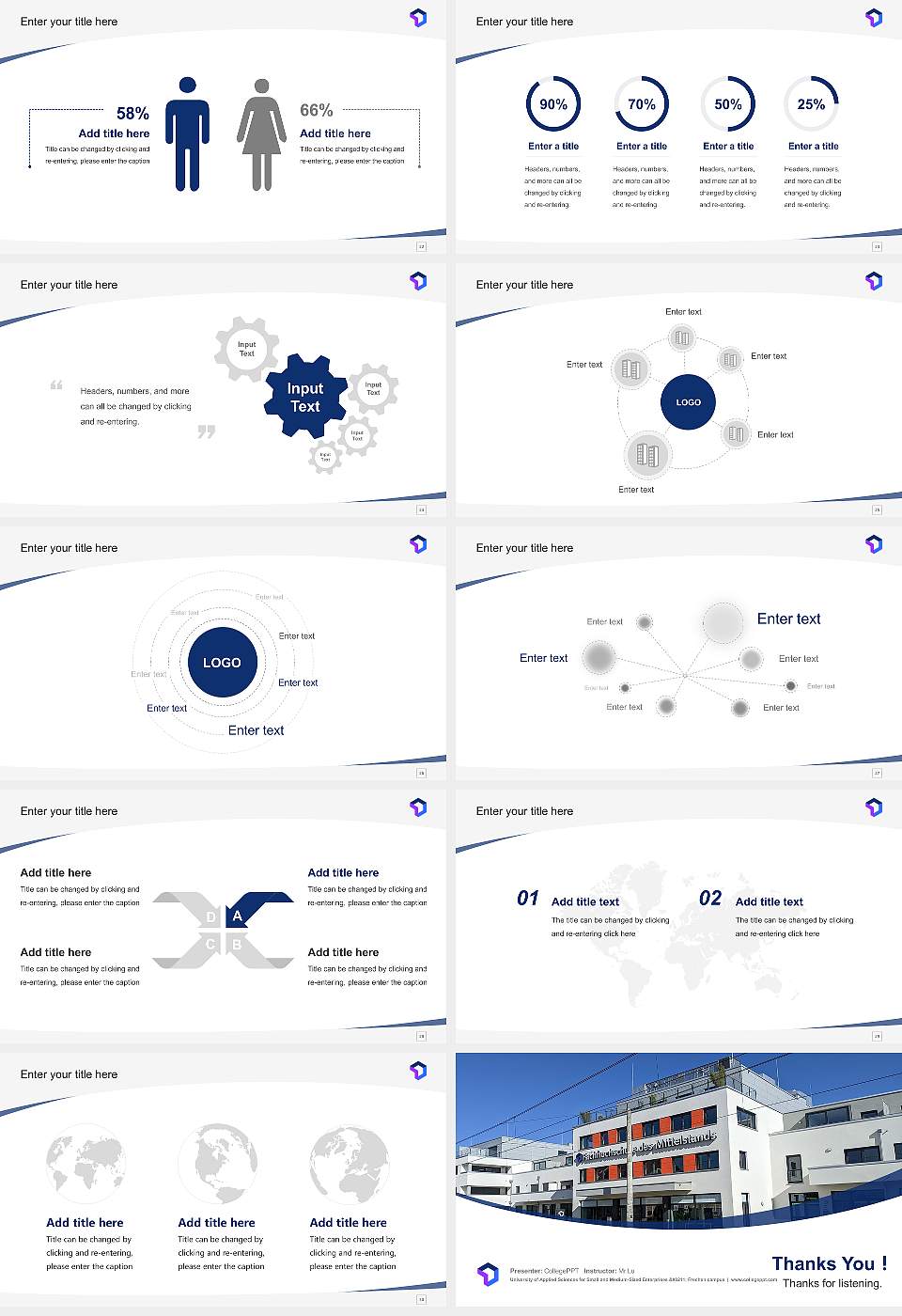 University of Applied Sciences for Small and Medium-Sized Enterprises – Frechen campus Course/Courseware Creation PPT Template16:9 ratio PPT effect preview image4