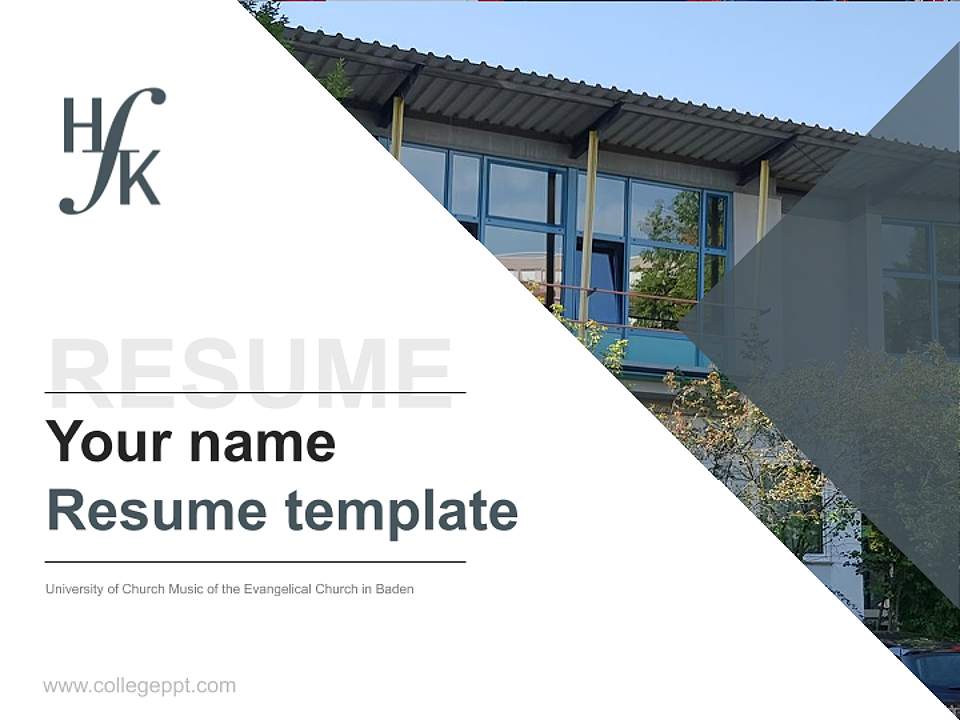 University of Church Music of the Evangelical Church in Baden Resume PPT Template4:3 ratio PPT effect preview image5