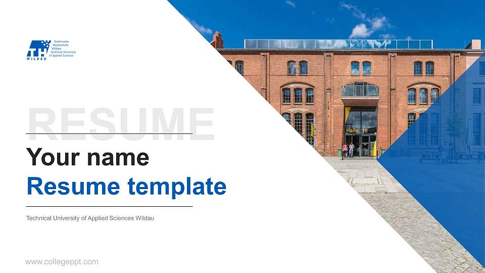 Technical University of Applied Sciences Wildau Resume PPT Template16:9 ratio PPT effect preview image