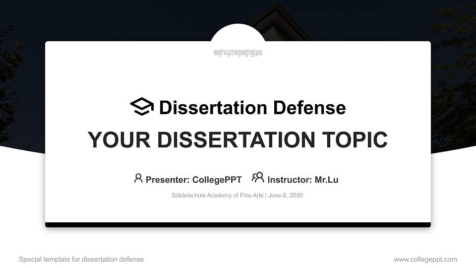 Städelschule Academy of Fine Arts Graduation Thesis Defense PPT Template16:9 ratio PPT effect preview image