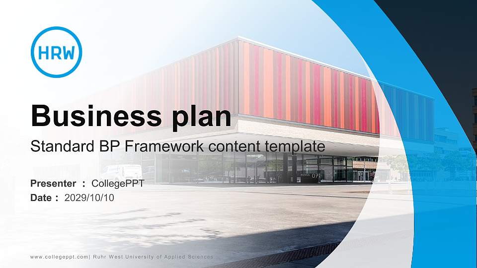 Ruhr West University of Applied Sciences Competition/Entrepreneurship Contest PPT Template16:9 ratio PPT effect preview image