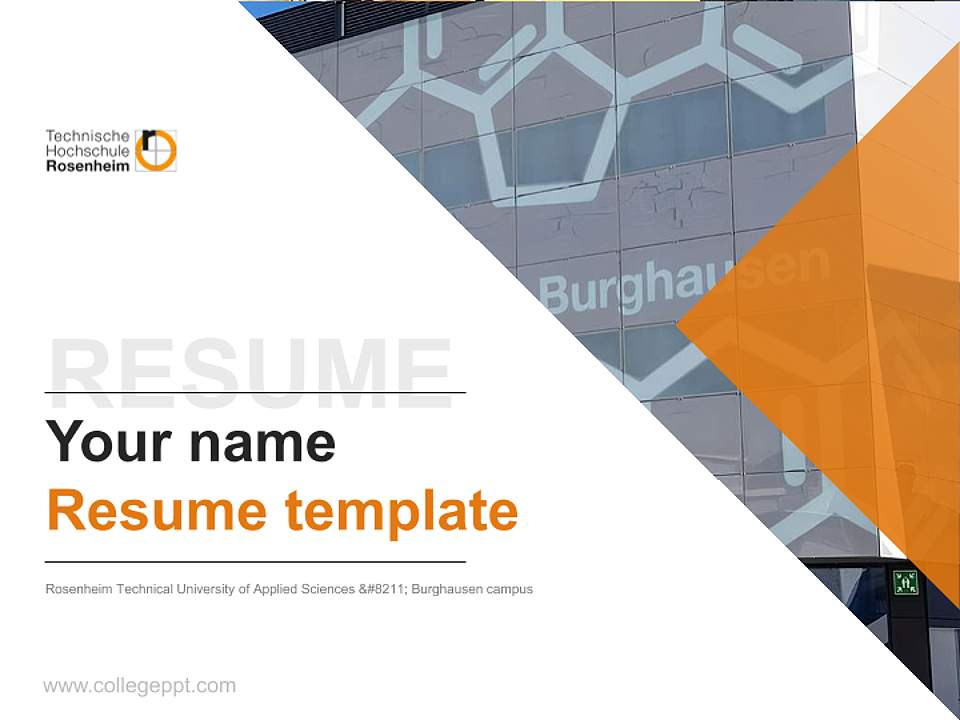 Rosenheim Technical University of Applied Sciences – Burghausen campus Resume PPT Template4:3 ratio PPT effect preview image5