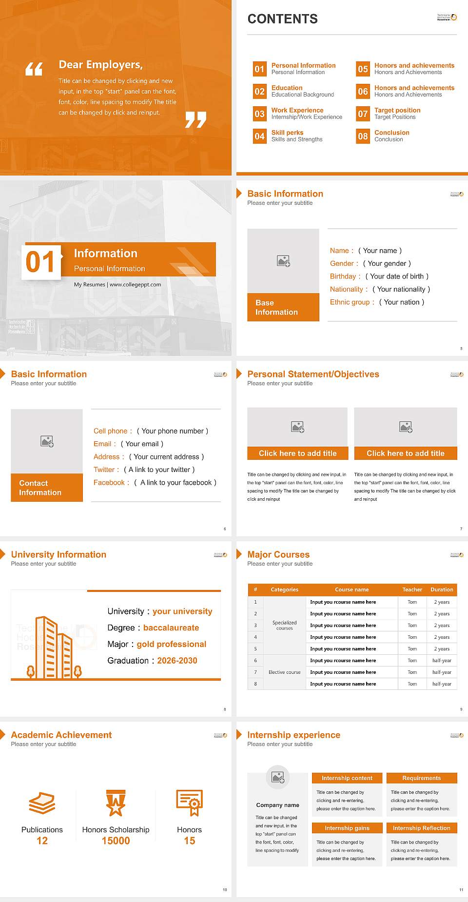 Rosenheim Technical University of Applied Sciences – Burghausen campus Resume PPT Template4:3 ratio PPT effect preview image2
