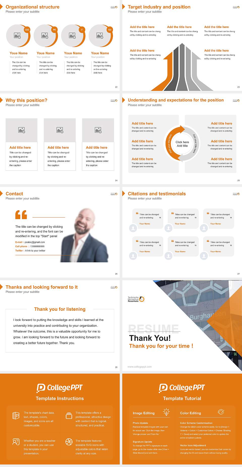 Rosenheim Technical University of Applied Sciences – Burghausen campus Resume PPT Template4:3 ratio PPT effect preview image4
