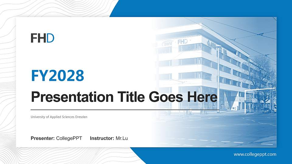 University of Applied Sciences Dresden Academic Presentation/Research Findings Report PPT Template16:9 ratio PPT effect preview image