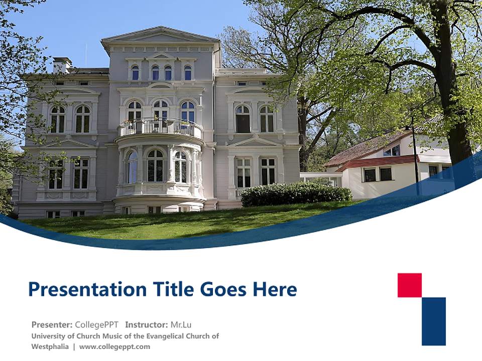 University of Church Music of the Evangelical Church of Westphalia Course/Courseware Creation PPT Template4:3 ratio PPT effect preview image5