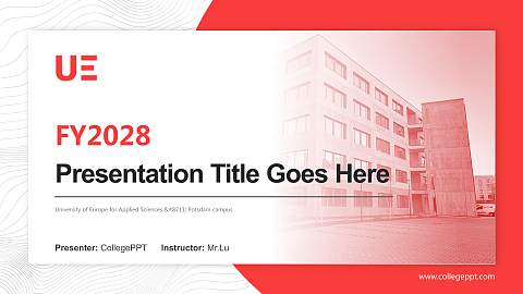 University of Europe for Applied Sciences – Potsdam campus Academic Presentation/Research Findings Report PPT Template
