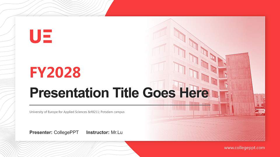 University of Europe for Applied Sciences – Potsdam campus Academic Presentation/Research Findings Report PPT Template16:9 ratio PPT effect preview image