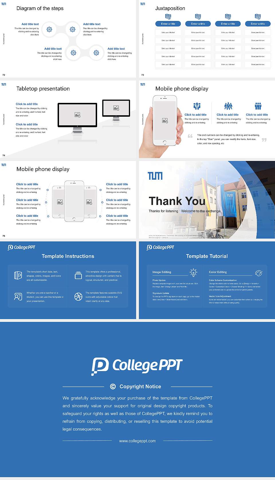 Technical University of Munich – Weihenstephan campus Competition/Entrepreneurship Contest PPT Template16:9 ratio PPT effect preview image9